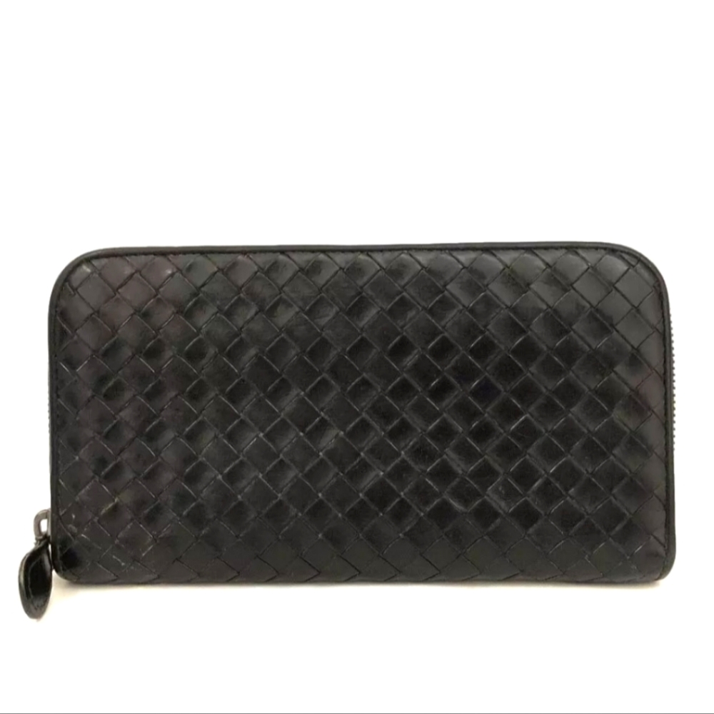Bottega Veneta Intrecciato Lambskin Zip Around Long Wallet - Picture 1 of 8
